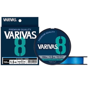 Gevlochten Varivas8 PE #1.2 150m - 23lb - Blauw