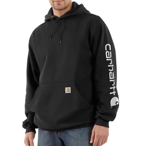 Carhartt Midweight Mouw Logo Capuchon Zwart S