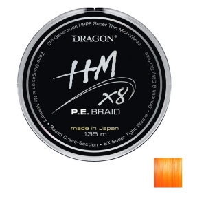 DRAGON HMX8 gevlochten lijn 0,06mm 5,5kg 135m Oranje Flu