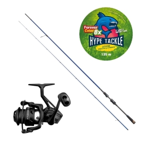 Set Hype Tackle H2 MLF 2.70m 3-15g + Reel Kraken Black Pearl 4000 + Hype Tackle WP8 Green Fluo 0.11mm 6.8kg 135m FEC