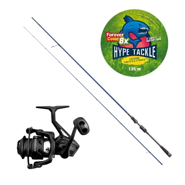 Zestaw Hype Tackle H2 MLF 2,70m 3-15g + Kołowrotek Kraken Black Pearl 4000 + Hype Tackle WP8 Green Fluo 0,11mm 6,8kg 135m FEC.jpg