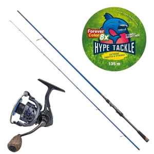 Set Hype Tackle H2 Target Jig 2,51 m 7-28 g 2 stuks + Hype Tackle H2 4000 + Hype Tackle WP8 Red Fluo 0,15 mm 11,4 kg 135 m FEC