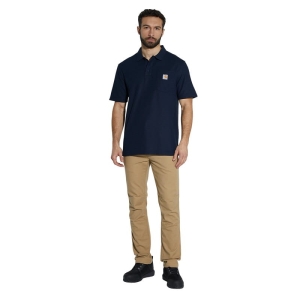 Carhartt Midweight Loose Polo T-shirt Marineblauw L