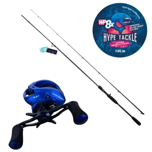 Complete baitcastset | Hype Tackle H1 271 cm 10–50 g + Hype Tackle H2-150LH 6.3:1 + Hype Tackle WP8 gevlochten lijn 0,15 mm 135 m Dark Grey