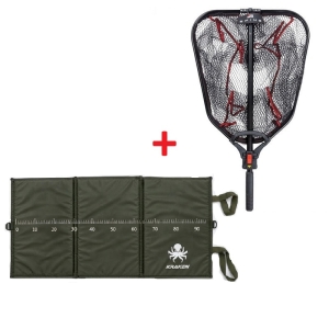 Roofvisset | Abu Garcia Spike Net Foldable schepnet 60 × 50 cm + Kraken onthaakmat 94 × 48 × 2 cm