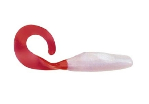 Bass Assassin 4" Krullende Shad Albino Vuurstaart 10st