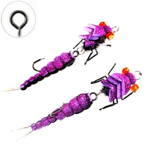 Floating Realistic Jig Stonefly Big Double Violet Pearl #2
