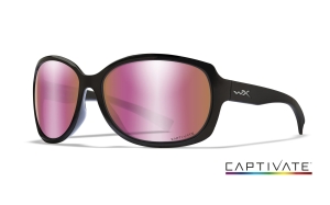 Wiley X MYSTIQUE Captivate Gepolariseerd Roségoud Glans Zwart F