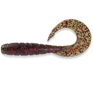 FishUP Mighty Grub 3.5" 90mm #045 Green Pumpkin/Red & Black 7pc