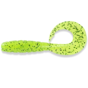 FishUP Mighty Grub 3.5" 90mm #055 Chartreuse/Black 7pc