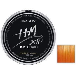 DRAGON HM X8 P.E.BRAID 0.14mm 14,50kg 135m pomarań
