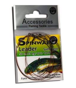 Spinwal 50cm 21kg Steel Leader 2pc