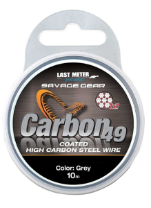 SG CARBON49 STAALDRAAD 10M 0,48MM 11KG 24LBS GREY GECOAT