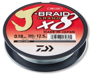 DAIWA J-BRAID GRAND X8 LIGHT GREY 0,22mm 135m