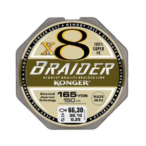 Gevlochten lijn BRAIDER X8 0.14mm 150m 17.5kg OLIVE GR