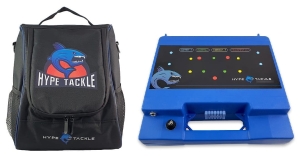 Set Hoes Tas voor Hype Tackle Fishfinder Zwart + PREMIUM Box voor twee oplaadbare batterijen met zekering