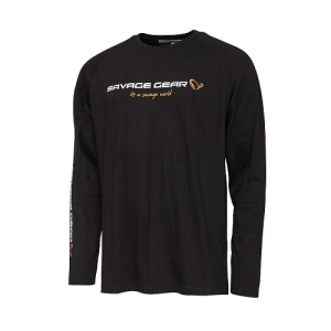 Savage Gear Handtekening Logo Lange Mouw ZwartCav XXL