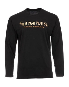 T-shirt Simms Logo Shirt LS Zwart XXL