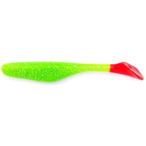 Bass Assassin Walleye Turbo Shad 10cm Chartreuse Zilver Glitter RT 10st