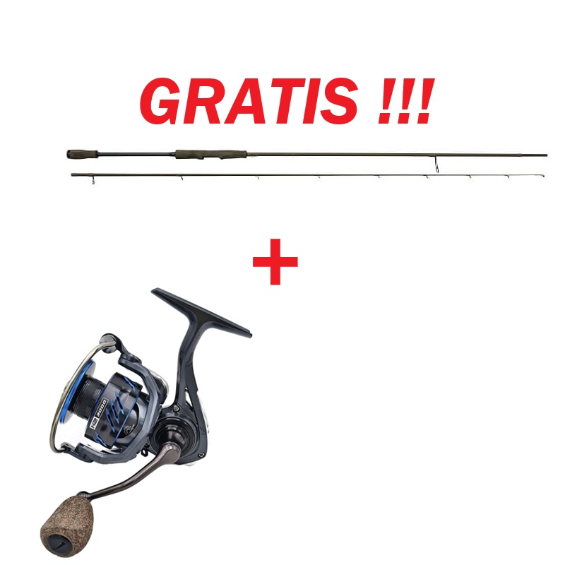 Gratis Set: Hype Tackle H2 3000 Molen + GRATIS Savage Gear SG4 Light Game Hengel 251 cm 5-18 g 2-delig
